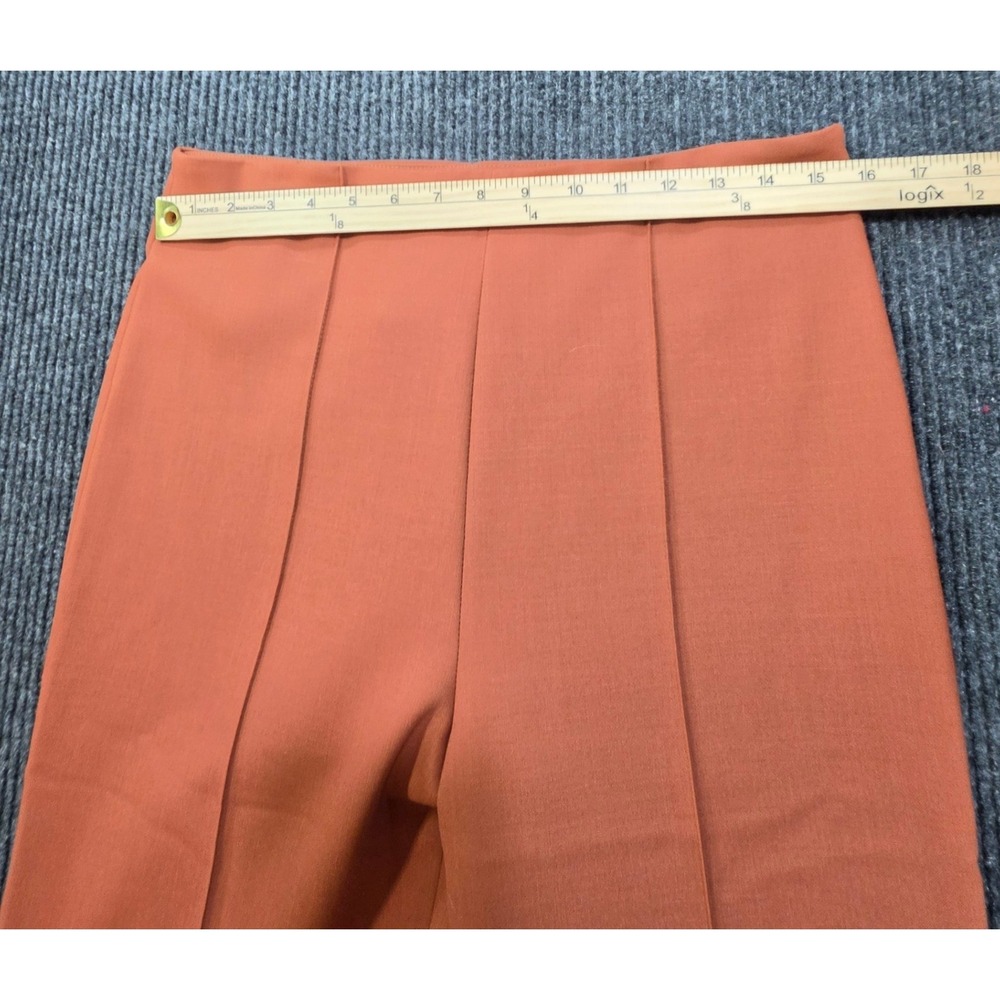 Rohe Lined Trousers Womens Rust Brown Excellent Pintuck Side Slit Pants - Picture 12 of 12